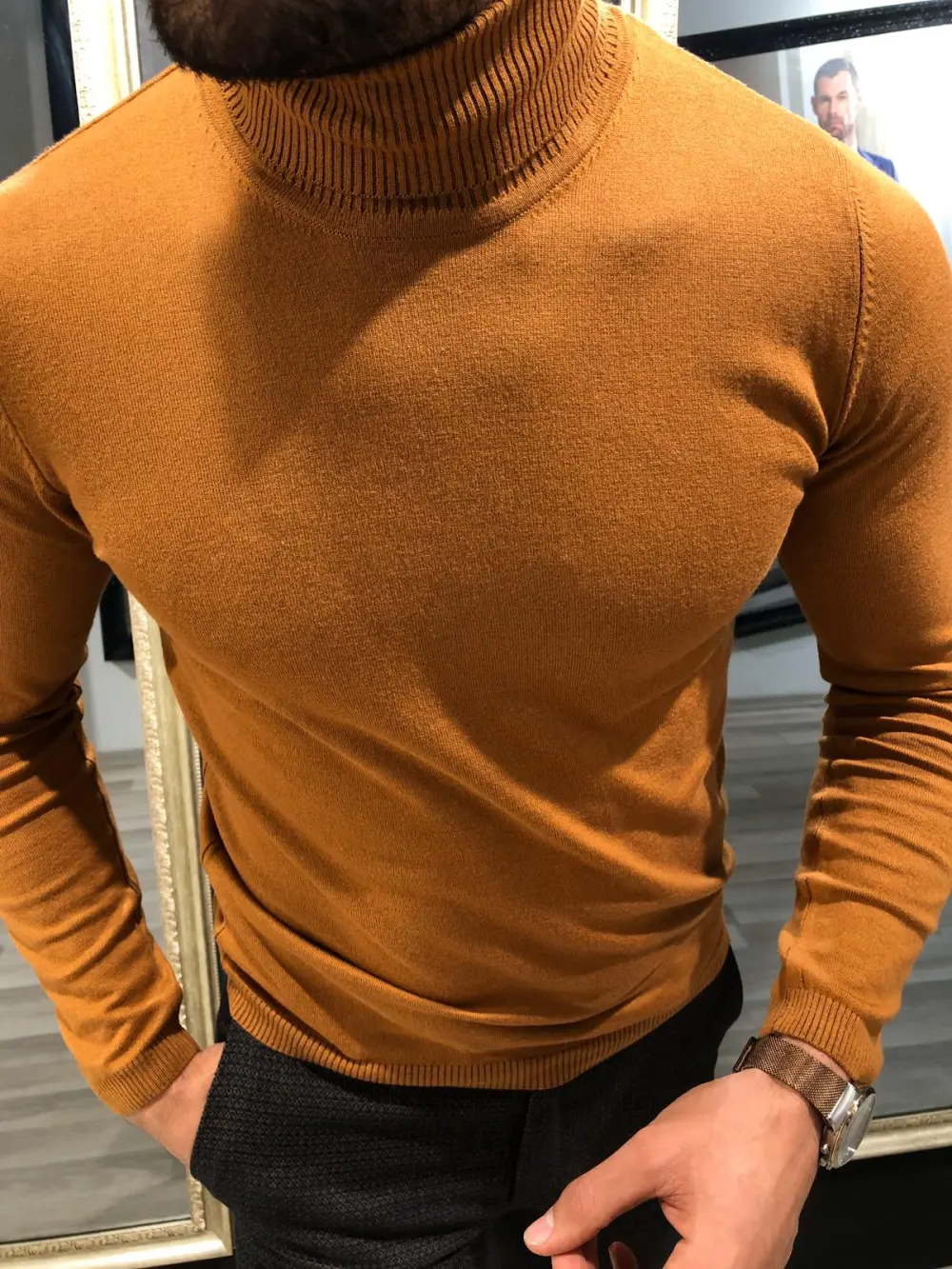 Modern Slim Fit Knit Turtleneck Sweater
