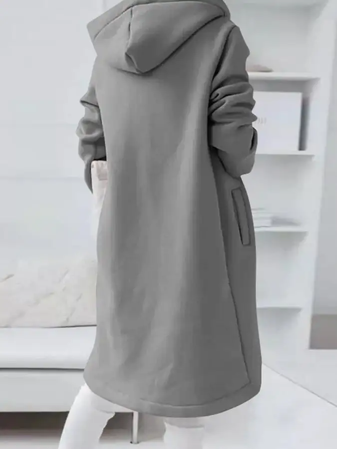 Women's Mid-Length Fleece Zip Hoodie
