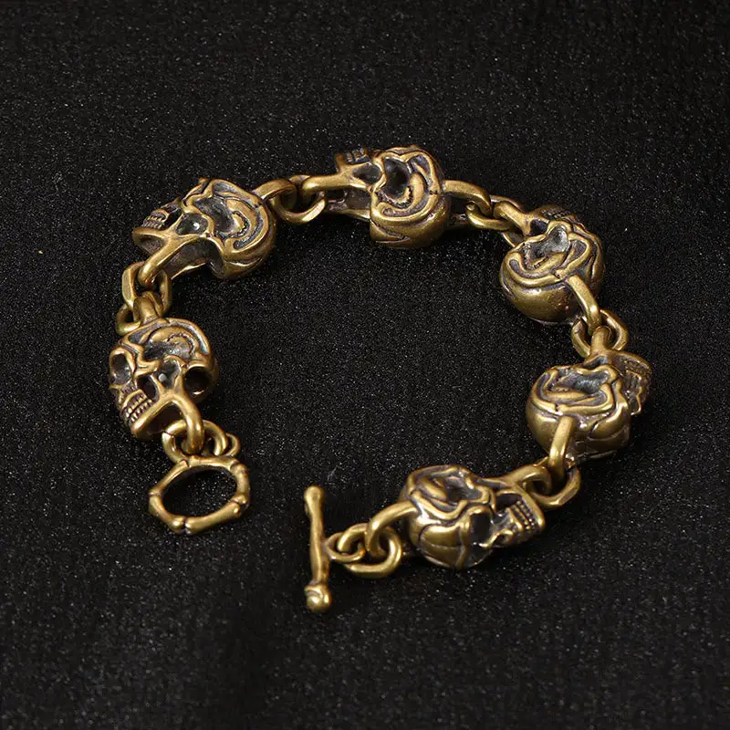 Retro Copper Brass Skull Lord Corpse Forest Bracelet