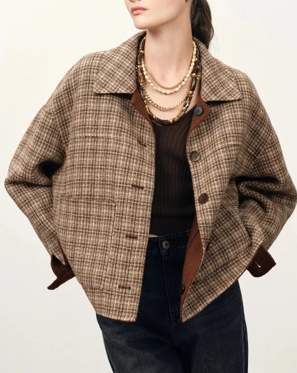 Reversible Sailor Collar Wool Jacket