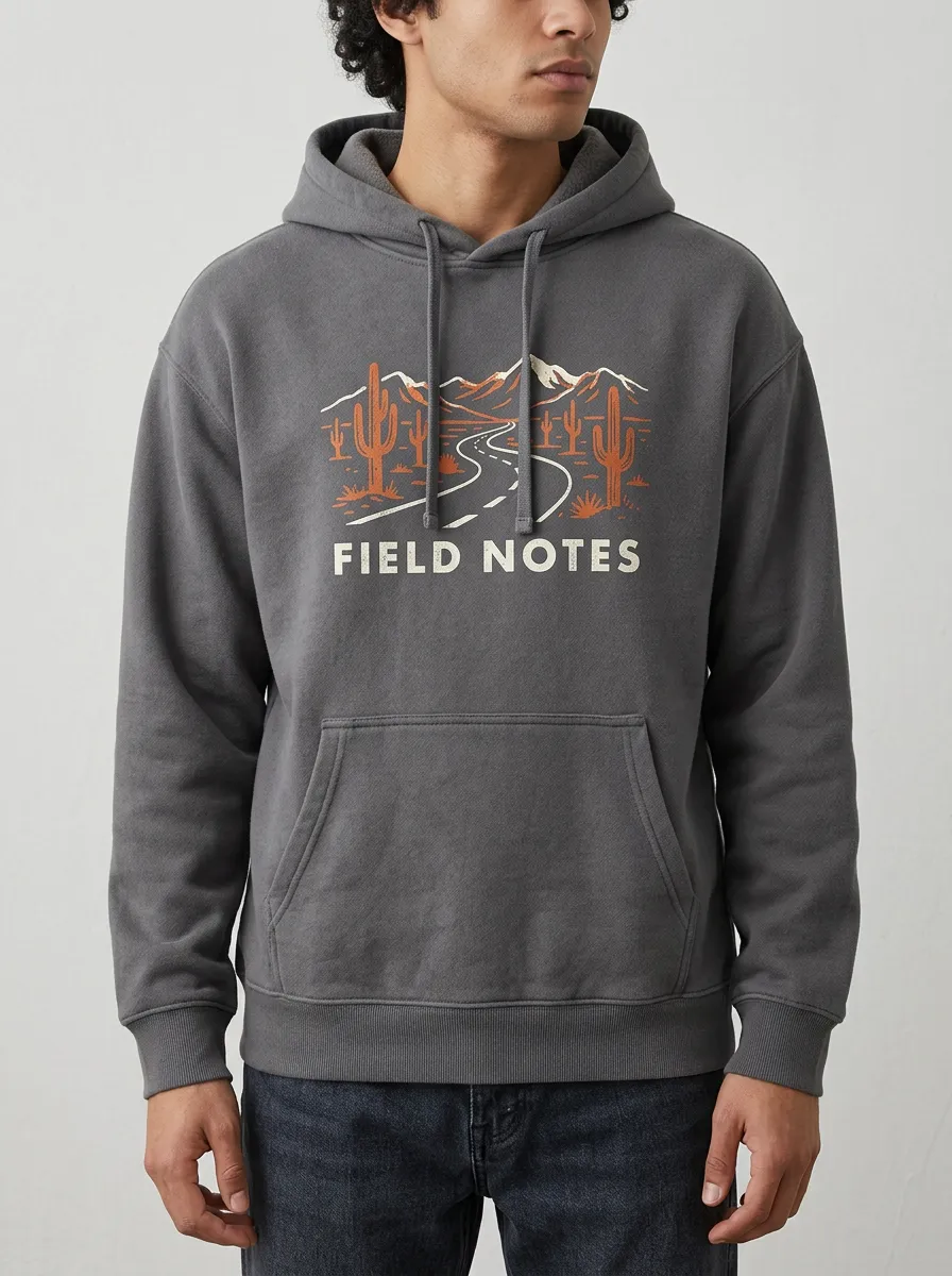 Men's Desert Travel Lover Cactus Mountain Printed Hoodie