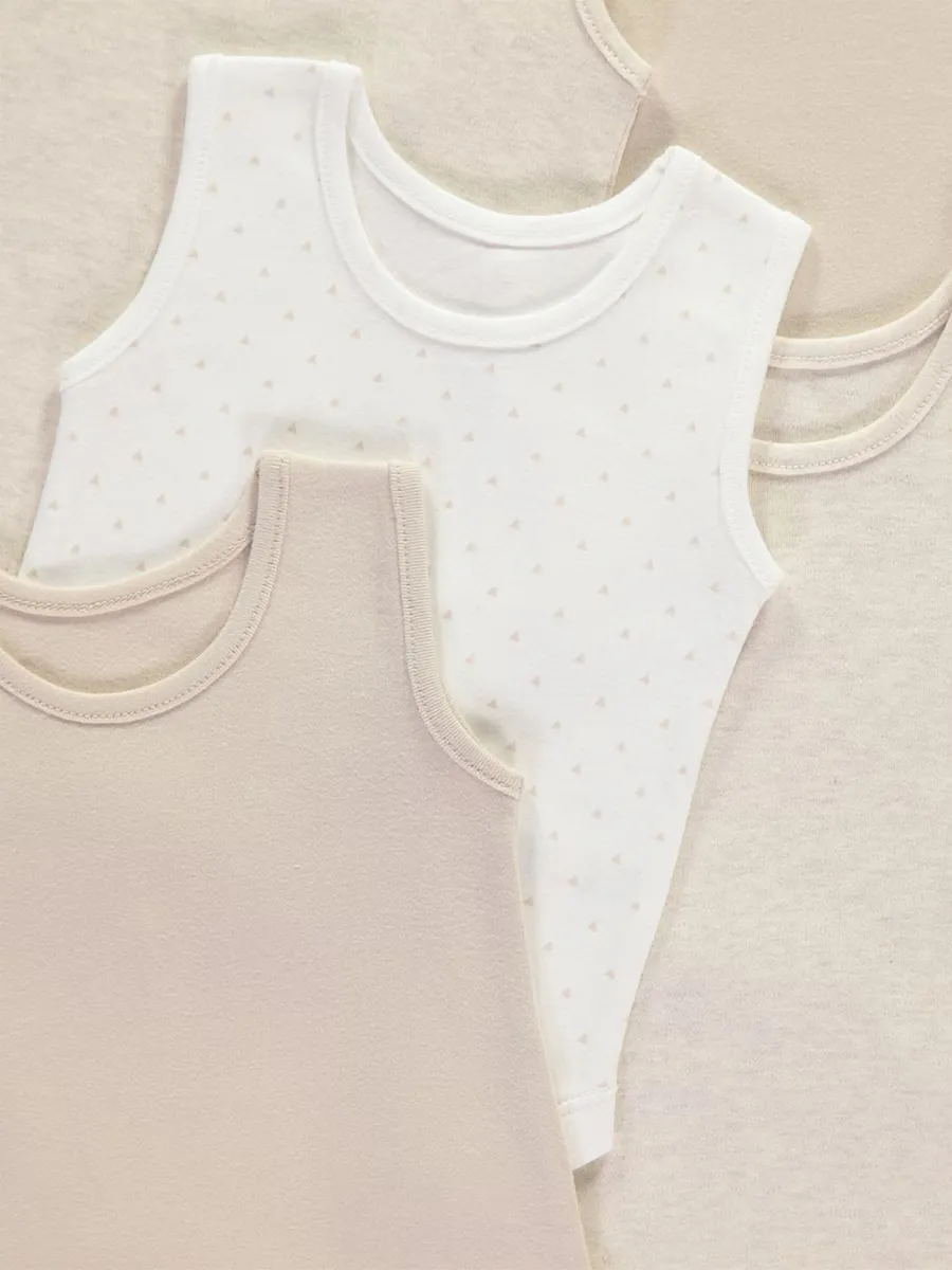Neutral Sleeveless Bodysuits 5 Pack
