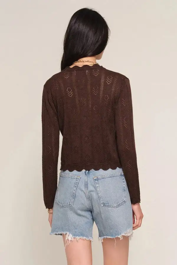 Brown Button Knit Cardigan