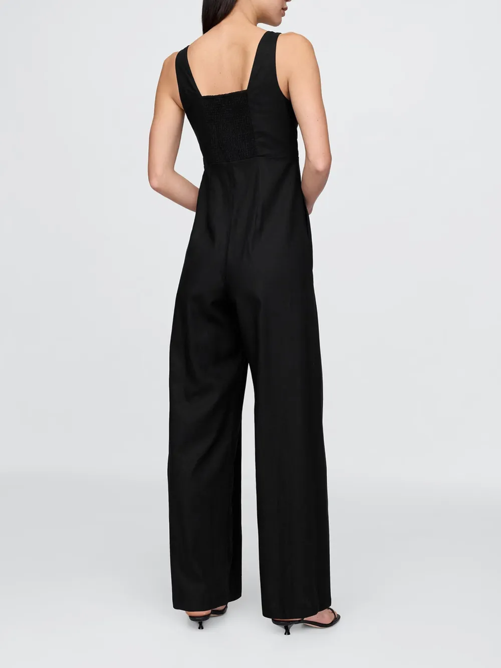 Soft Square Collar Strap Pants