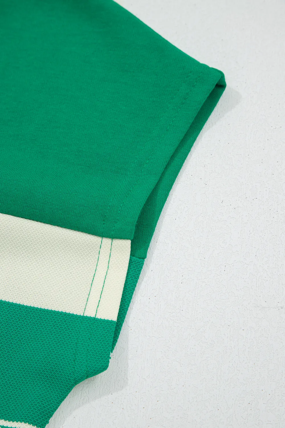 Green Stripe Mixed Print Crew Tee
