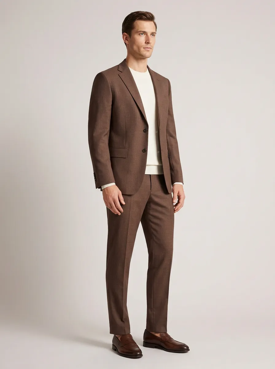 Men's Two-Button Notch-Lapel Tailored-Fit Flap-Pocket Suit Set