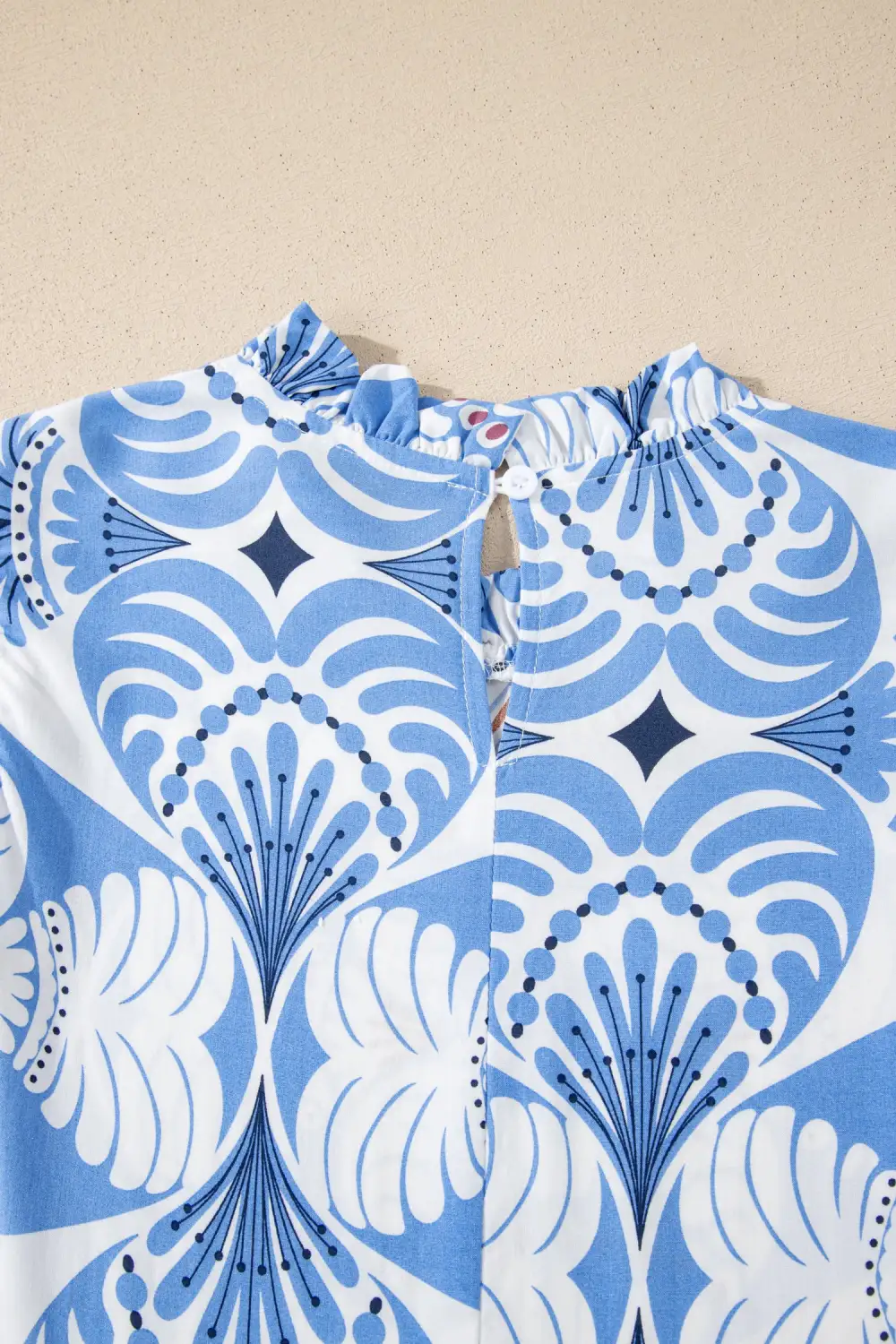 Soft Touch Printed Flutter Sleeve Dress
