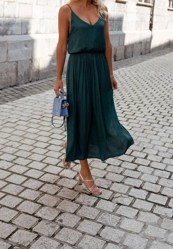 Strappy Cinched Waist Maxi Dress