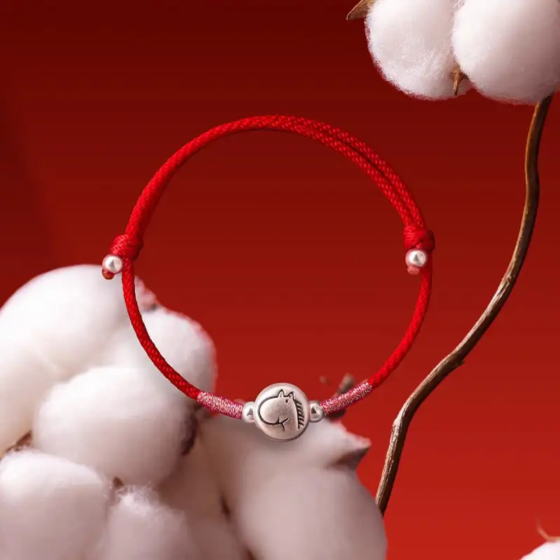 Horse Sterling Silver String Bracelet