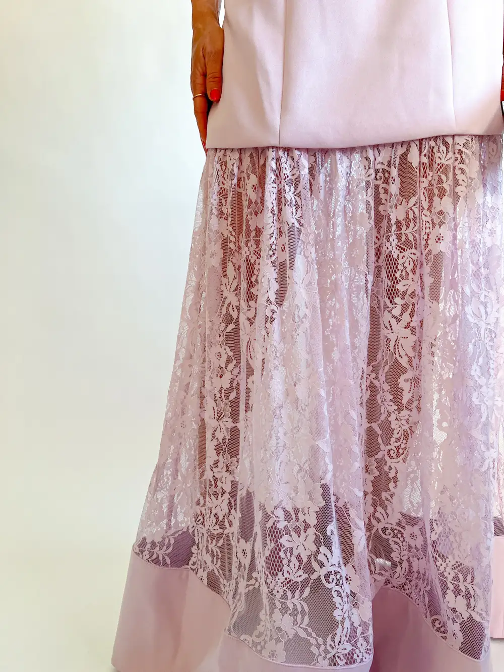 Lace Strapless Maxi Gown