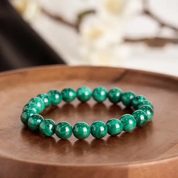 Refined Natural Malachite Mala Bracelet