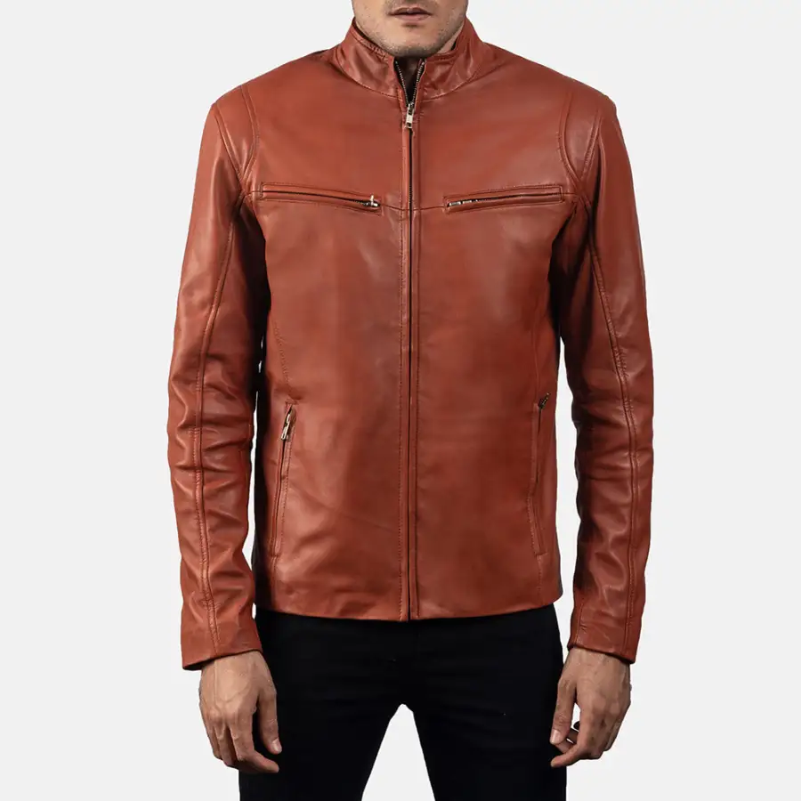 Men's Classic Modern Biker Leather Jacket