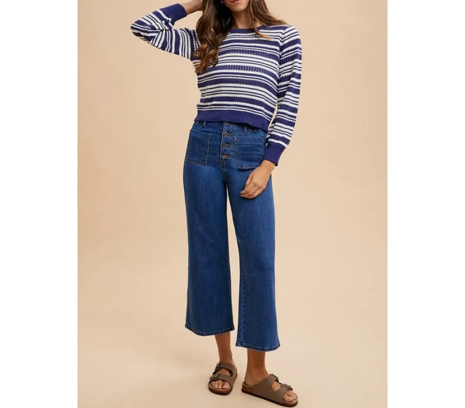 Button-Fly High-Waist Jeans