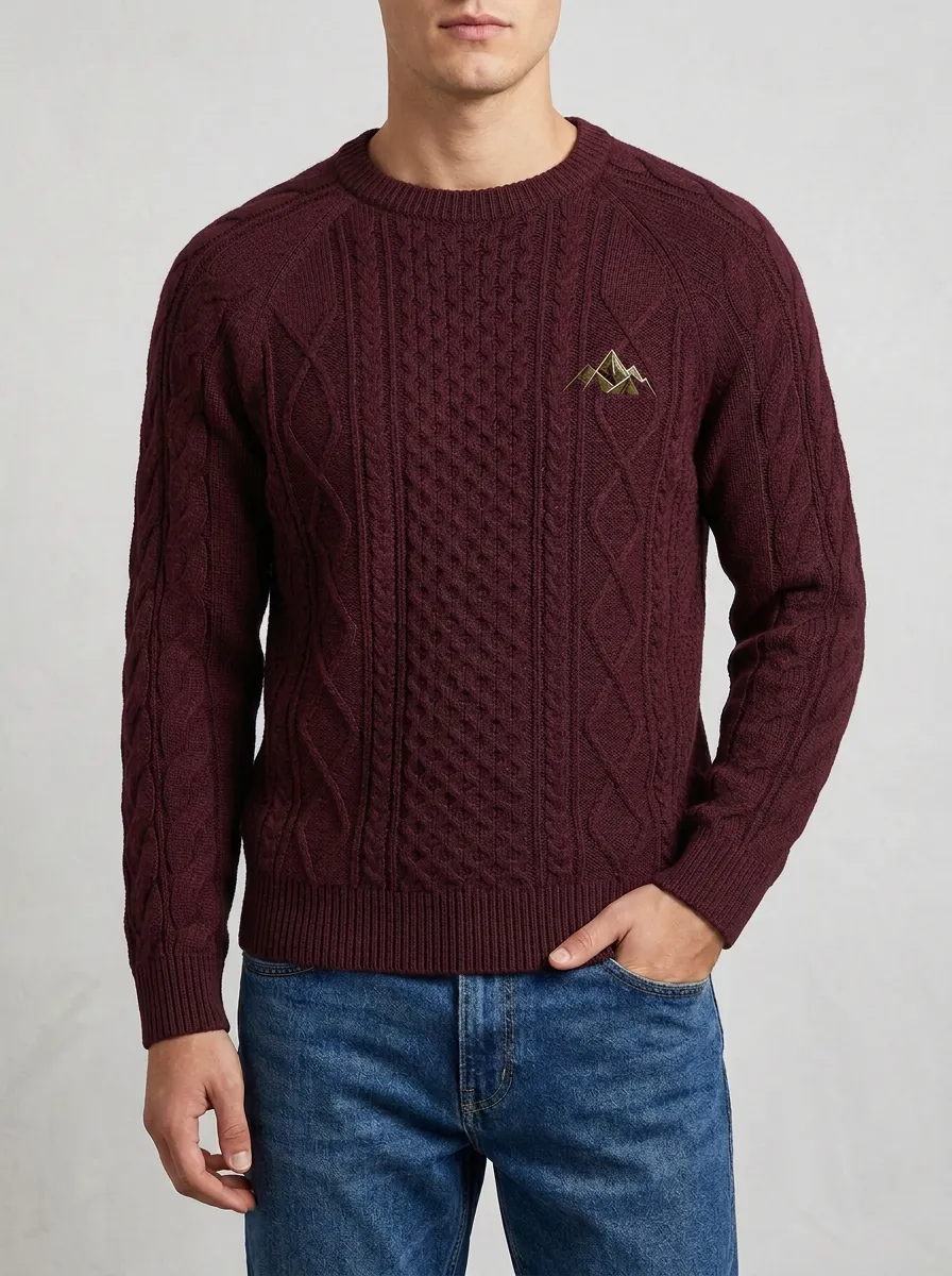 Men's Navy Outdoor Gold Mountain Knit Sweater