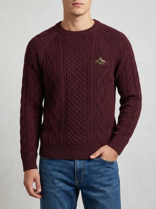 Men's Navy Outdoor Gold Mountain Knit Sweater