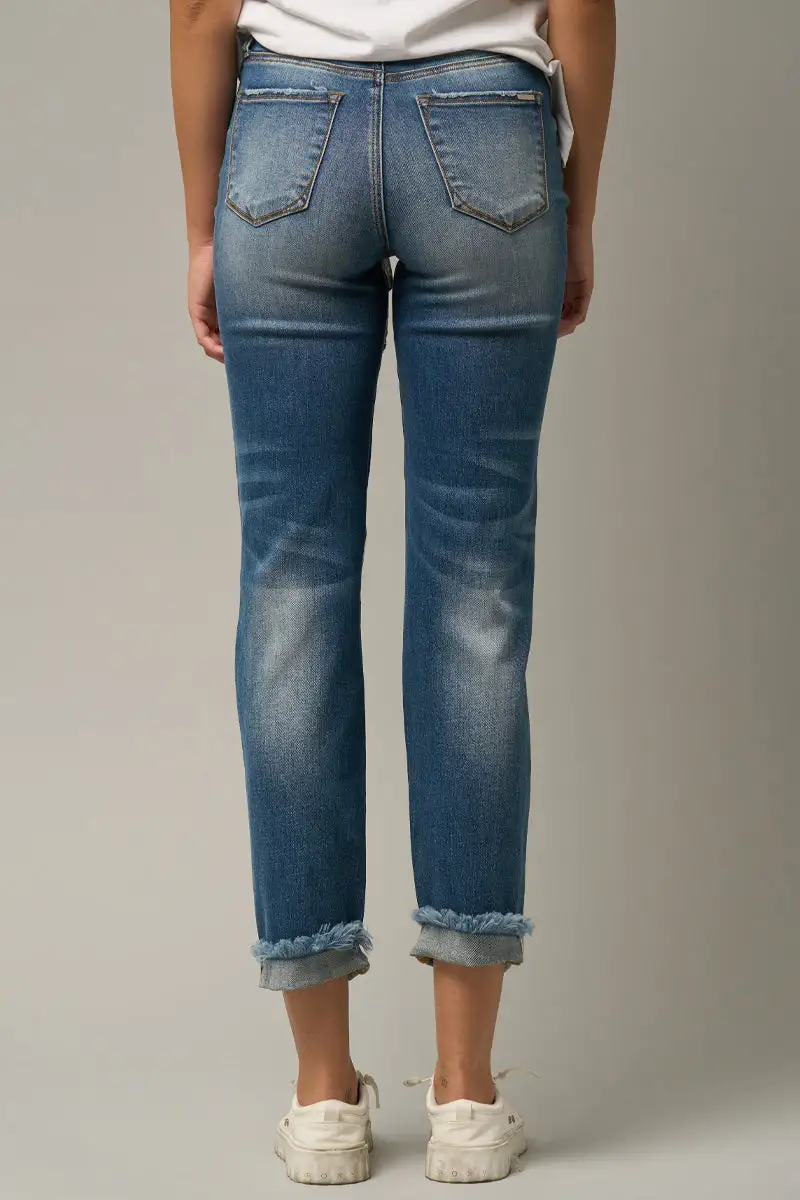Mid Rise Boyfriend Jeans