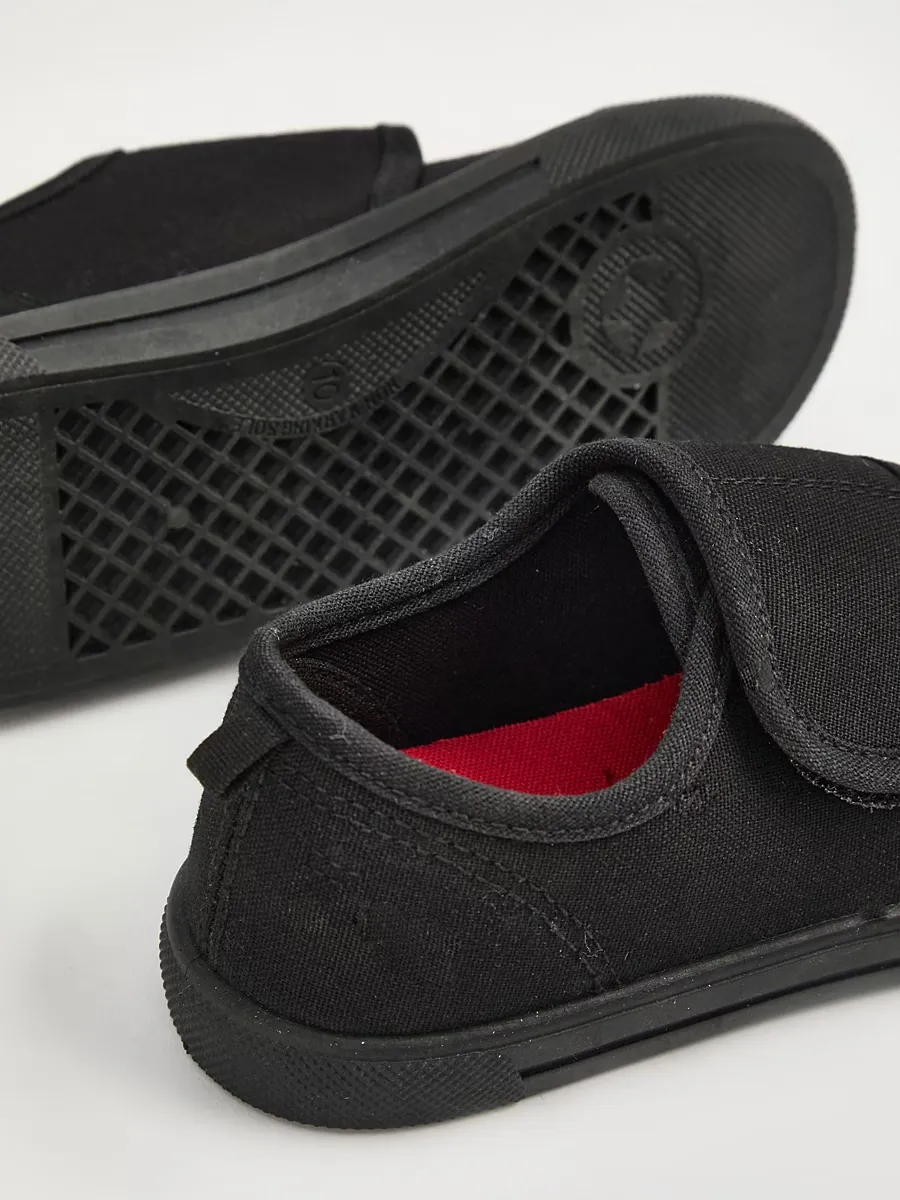 Black Wrap Strap Plimsoll