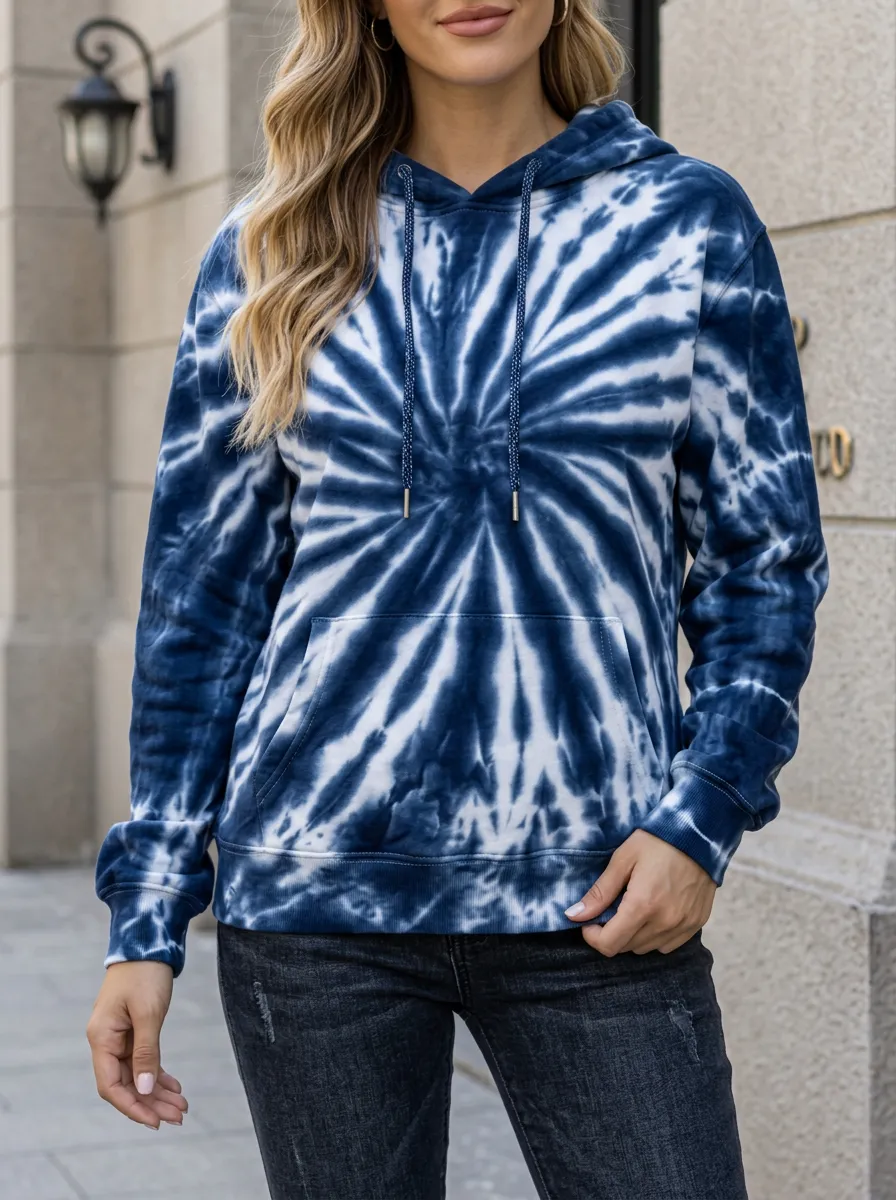 Women's Everyday Spiral Tie-Dye Pullover Hoodie