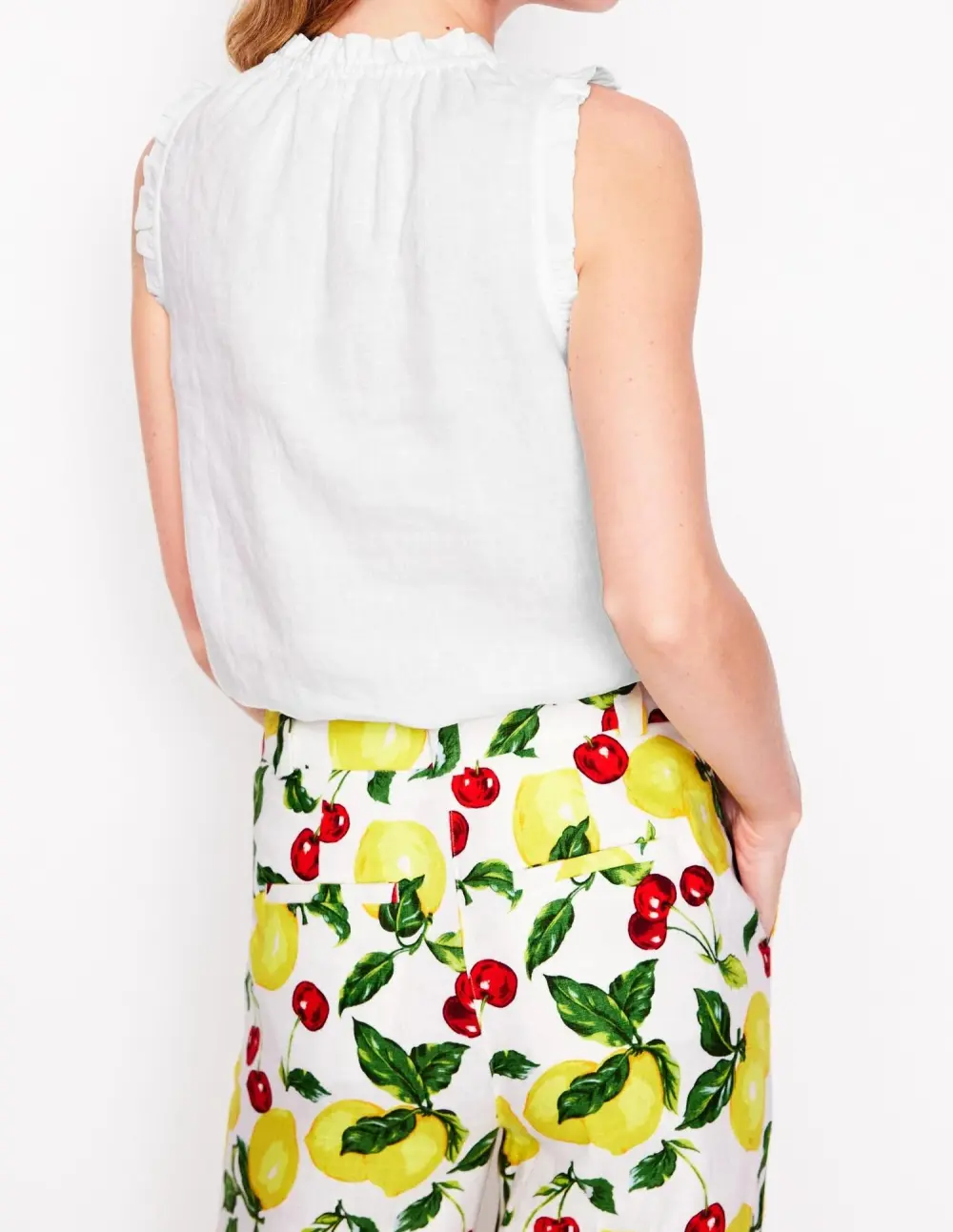 Sophie Ruffle Linen Top