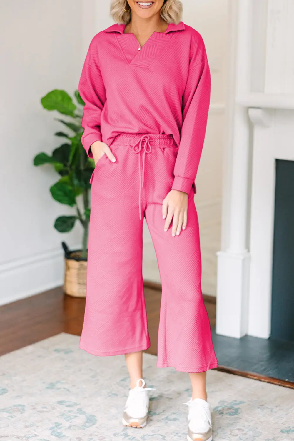 Solid Pants Soft Pants Lounge Set Comfort