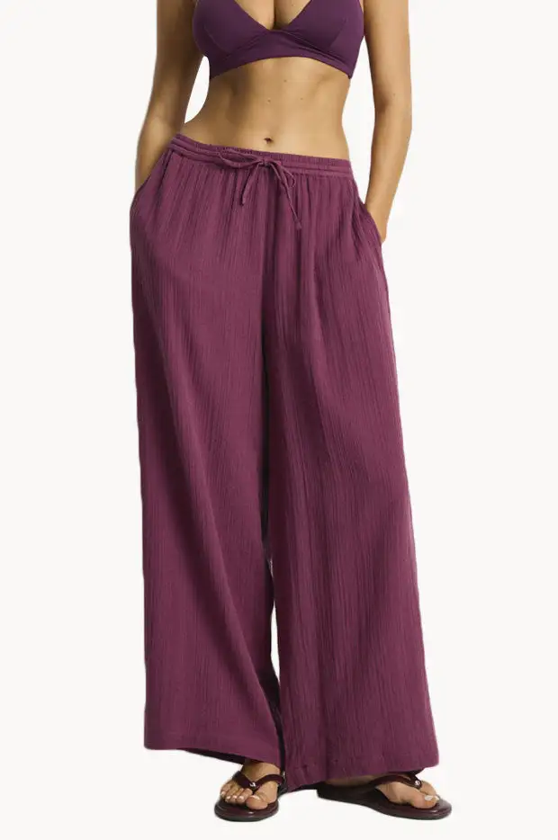 Cotton Gauze Relaxed Pants