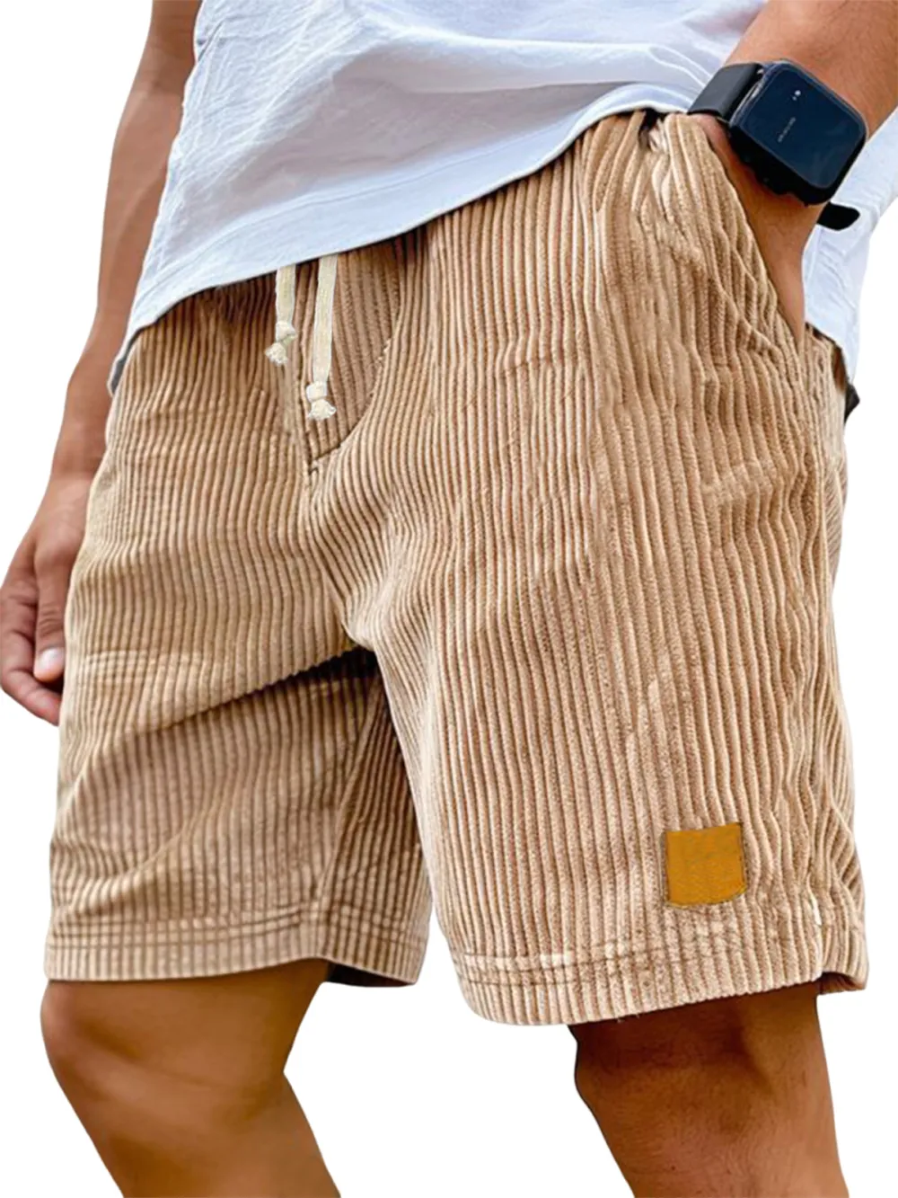 Clean Cut Corduroy Seamed Detail Shorts