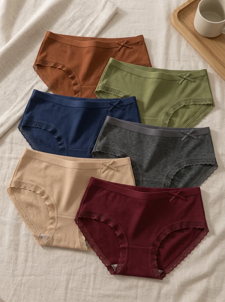 Women's Lace-Trim Briefs Set