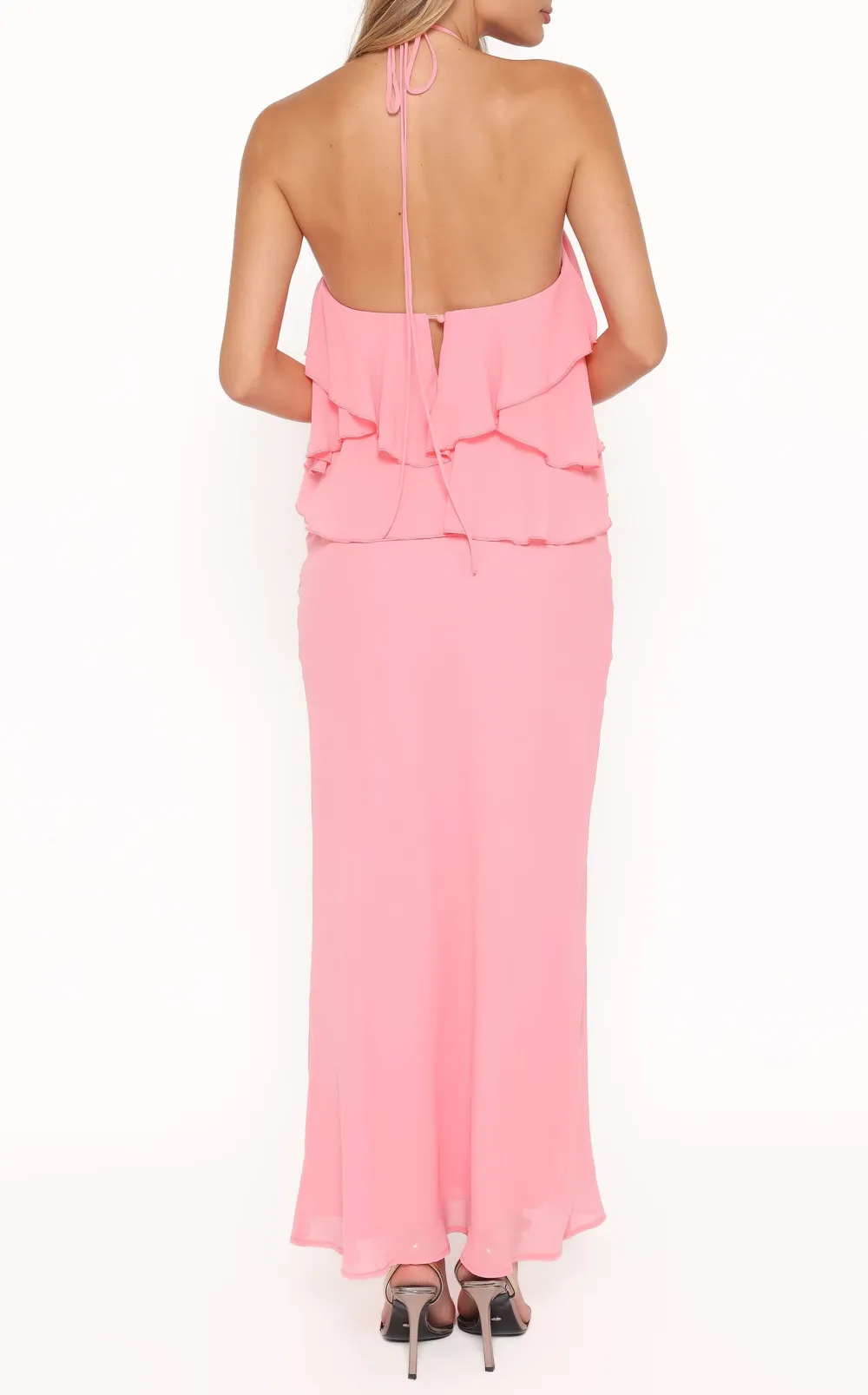 Ruffle Halter Maxi Dress