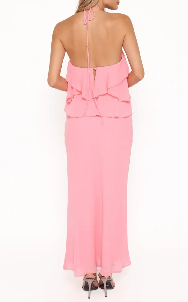 Ruffle Halter Maxi Dress