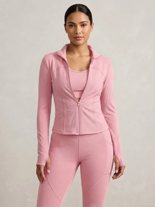 Utility Textured Detail Zip Detail Street Style Women's Three Piece Activewear Set