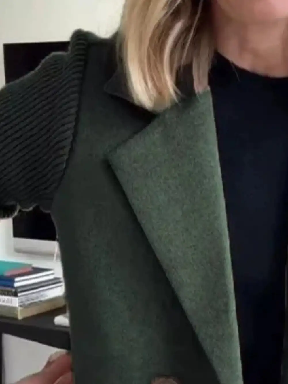 Full Size Knit Sleeve Double-breasted Outerwear Plus Size
