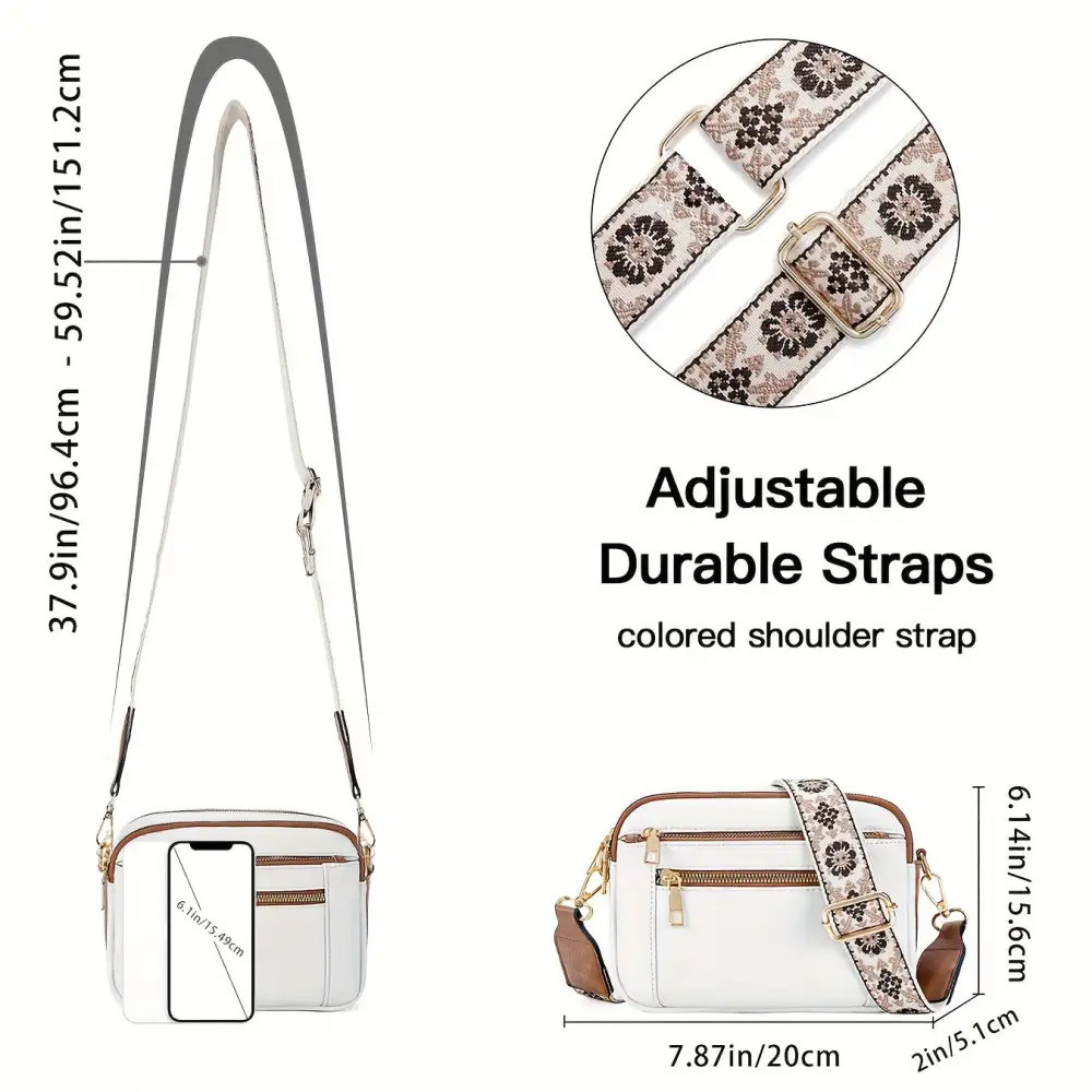 Latch Front Vegan Leather Crossbody Bag