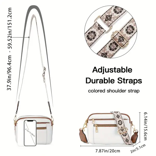 Latch Front Vegan Leather Crossbody Bag