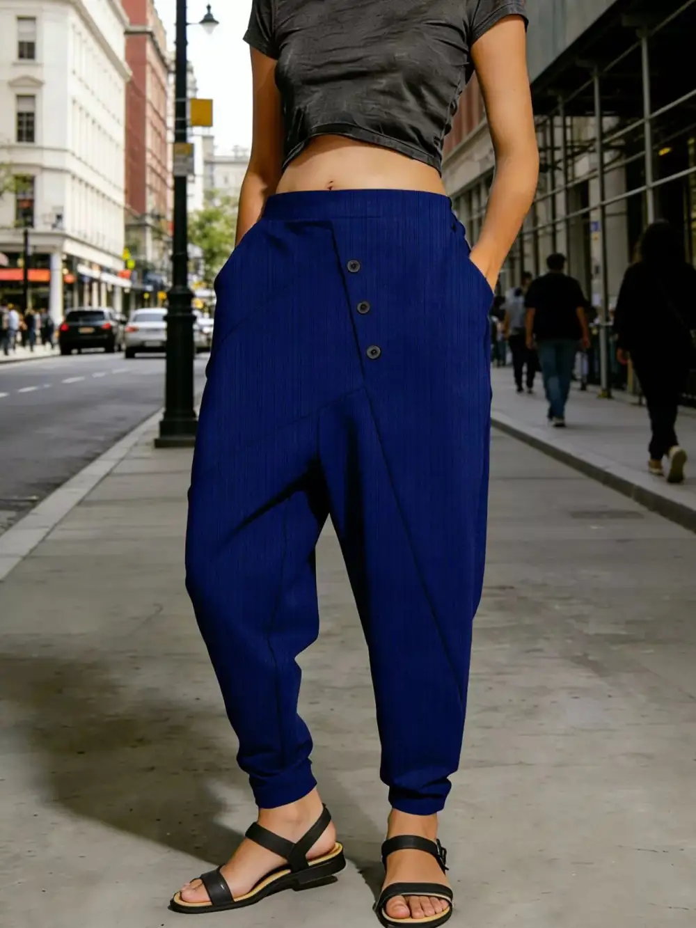 Refined Plus Size Casual Elastic Waist Harem Pants
