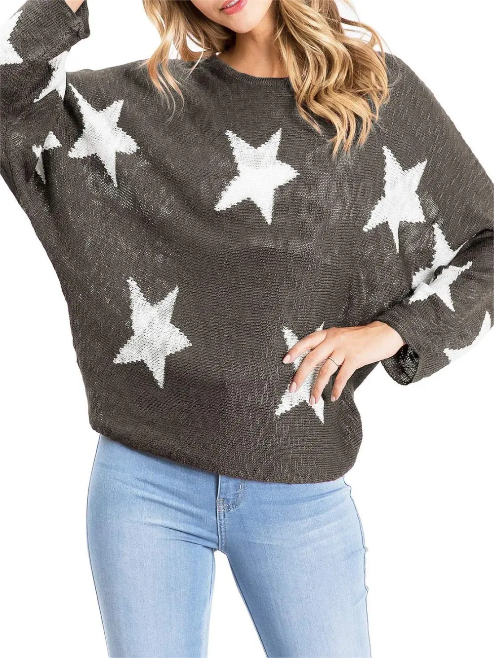 Star Long Sleeve Knit Top
