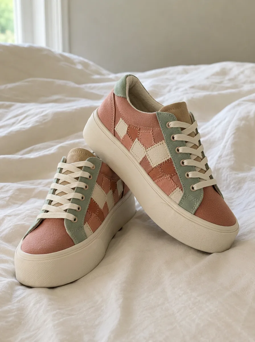 Women's Refined Boho Patchwork Colorblock Patterned Canvas Shoes