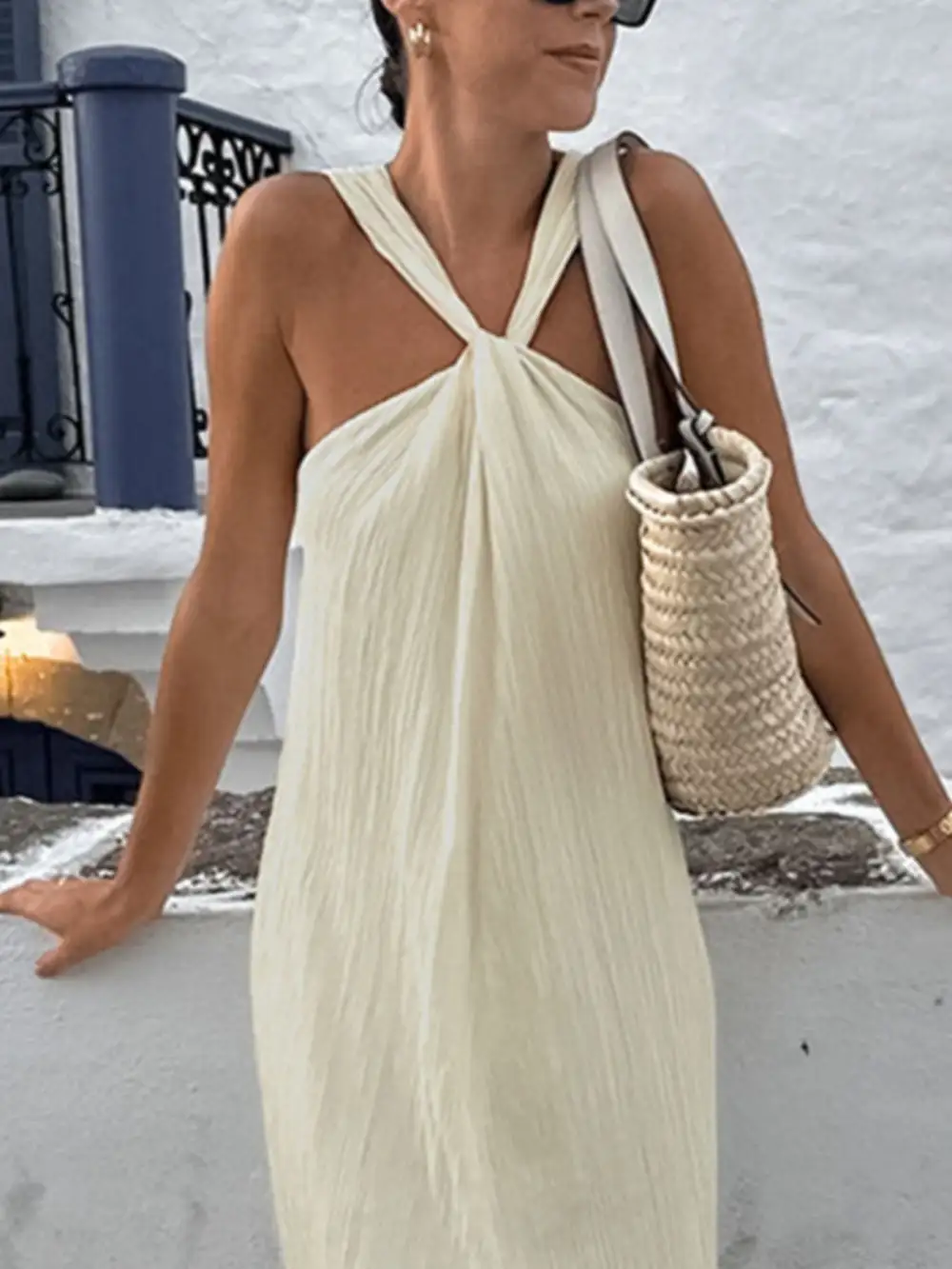 Drape Halter Maxi Dress
