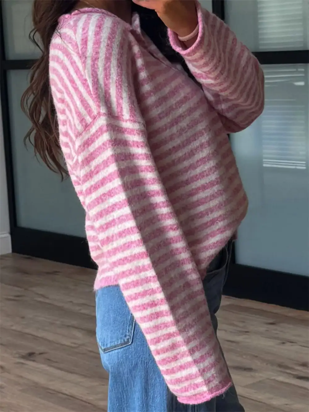 Modern Drop Shoulder Striped Sweater
