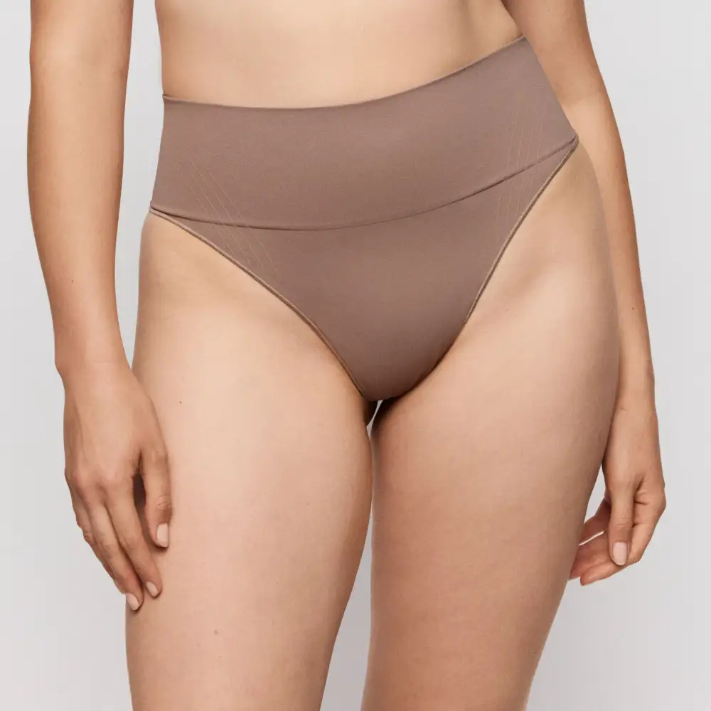 Women's High Waist Elastic Waistband Cotton Gusset Cotton Shaping Soft Fabric Supportive Fit Tanga Panty