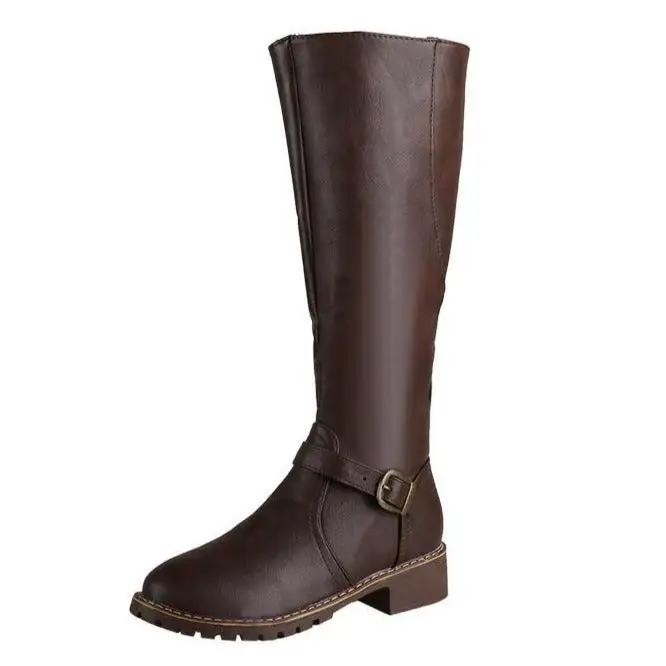 Knee-High Chunky Low-Heel Boots