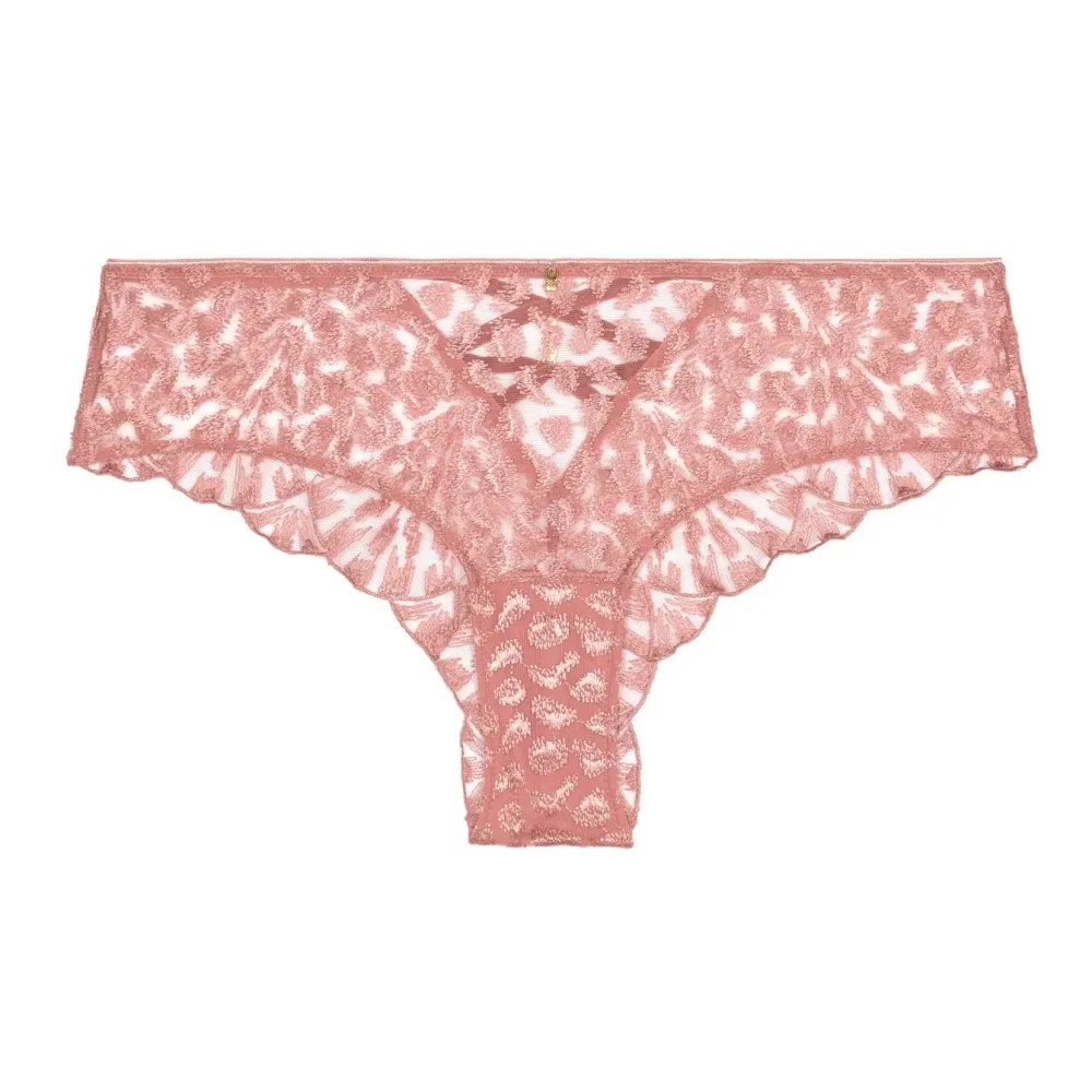 Women's Elastic Waistband Cotton Gusset Embroidery Cotton Cutout Detail Shimmer Detail Stretch Fit Boxer Panty