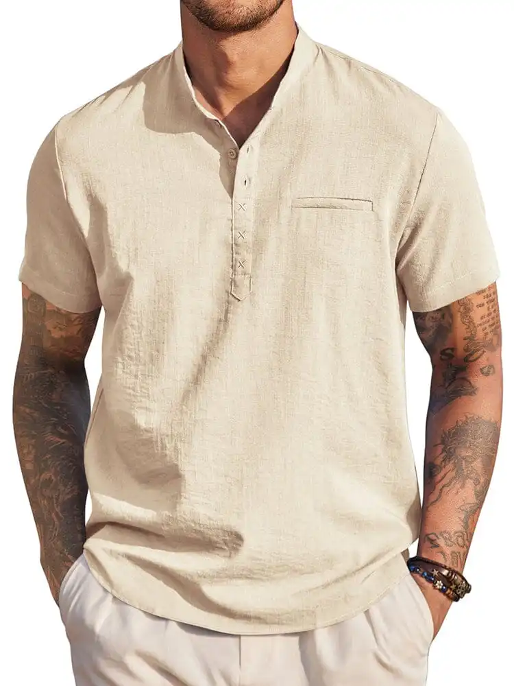 Soft Weave Henley Woven Shirt