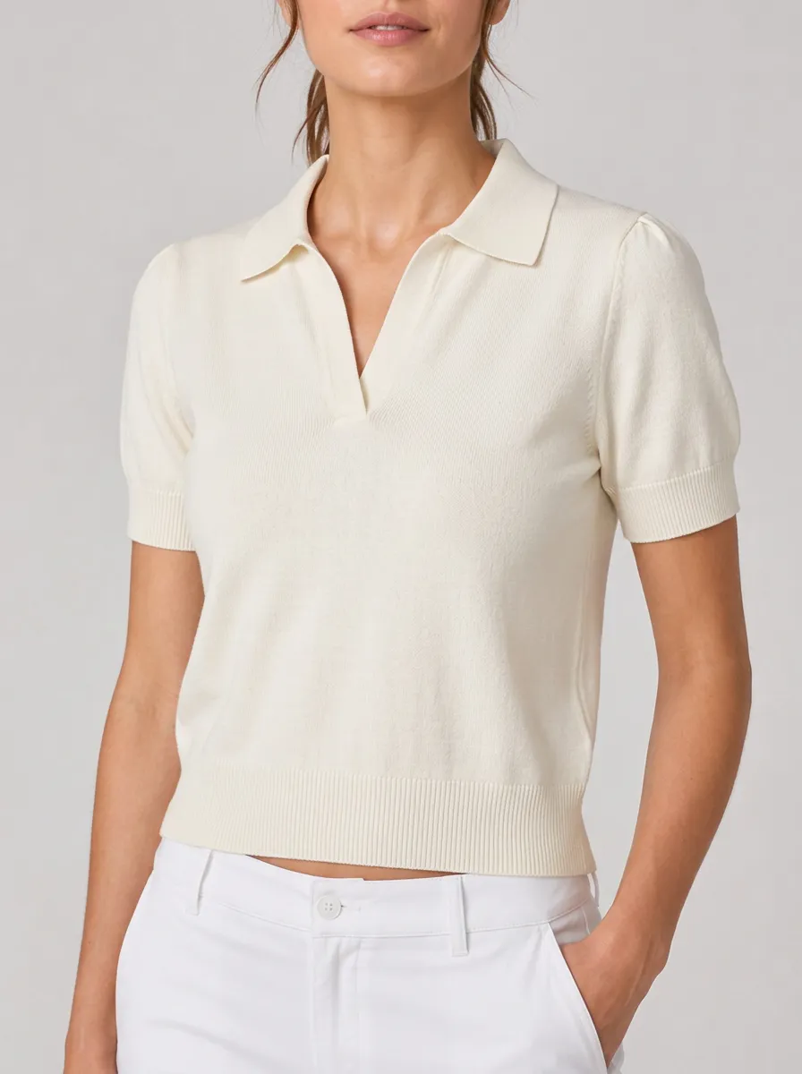 Women's Equestrian Lover Horse Print Knitted Polo Shirt