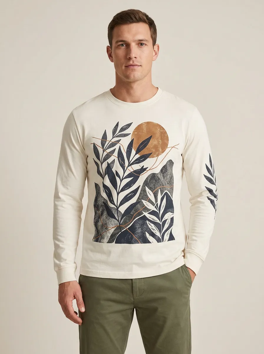 Men's Long Sleeve Modern Style Layering Shirt
