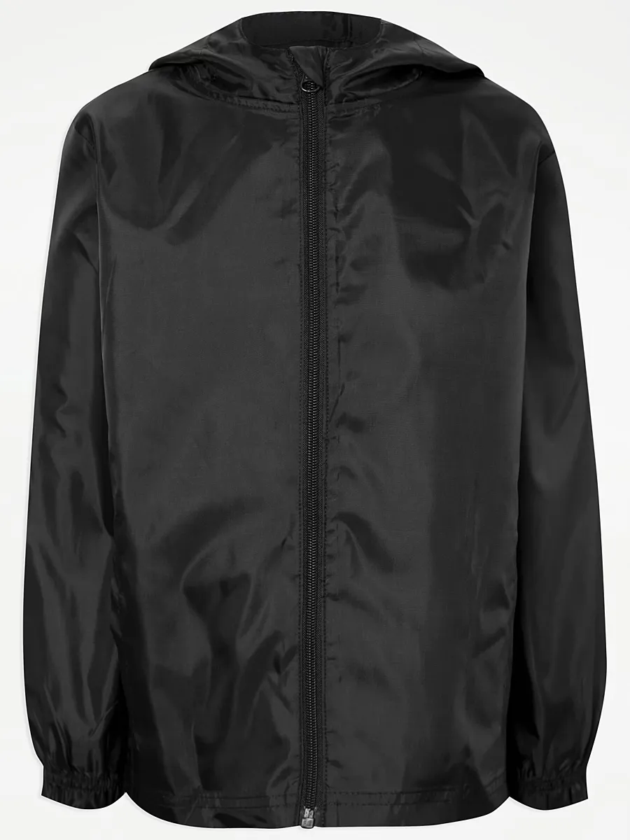 Black Shower Proof School Pac A Mac Jacket