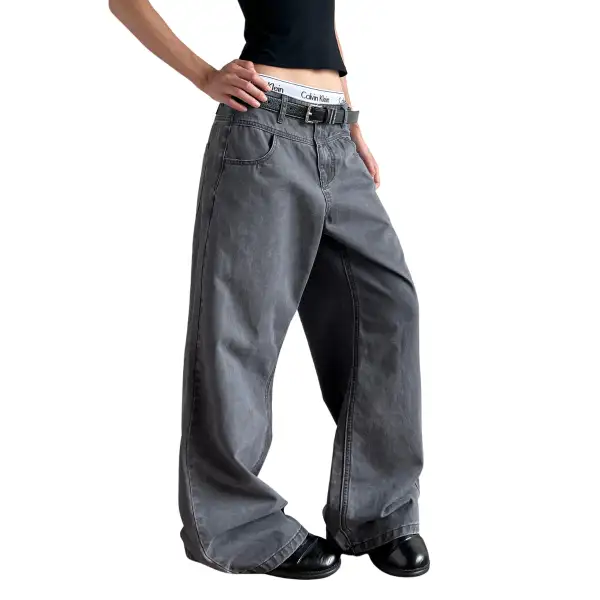 Wide Leg Straight Leg Denim Jeans