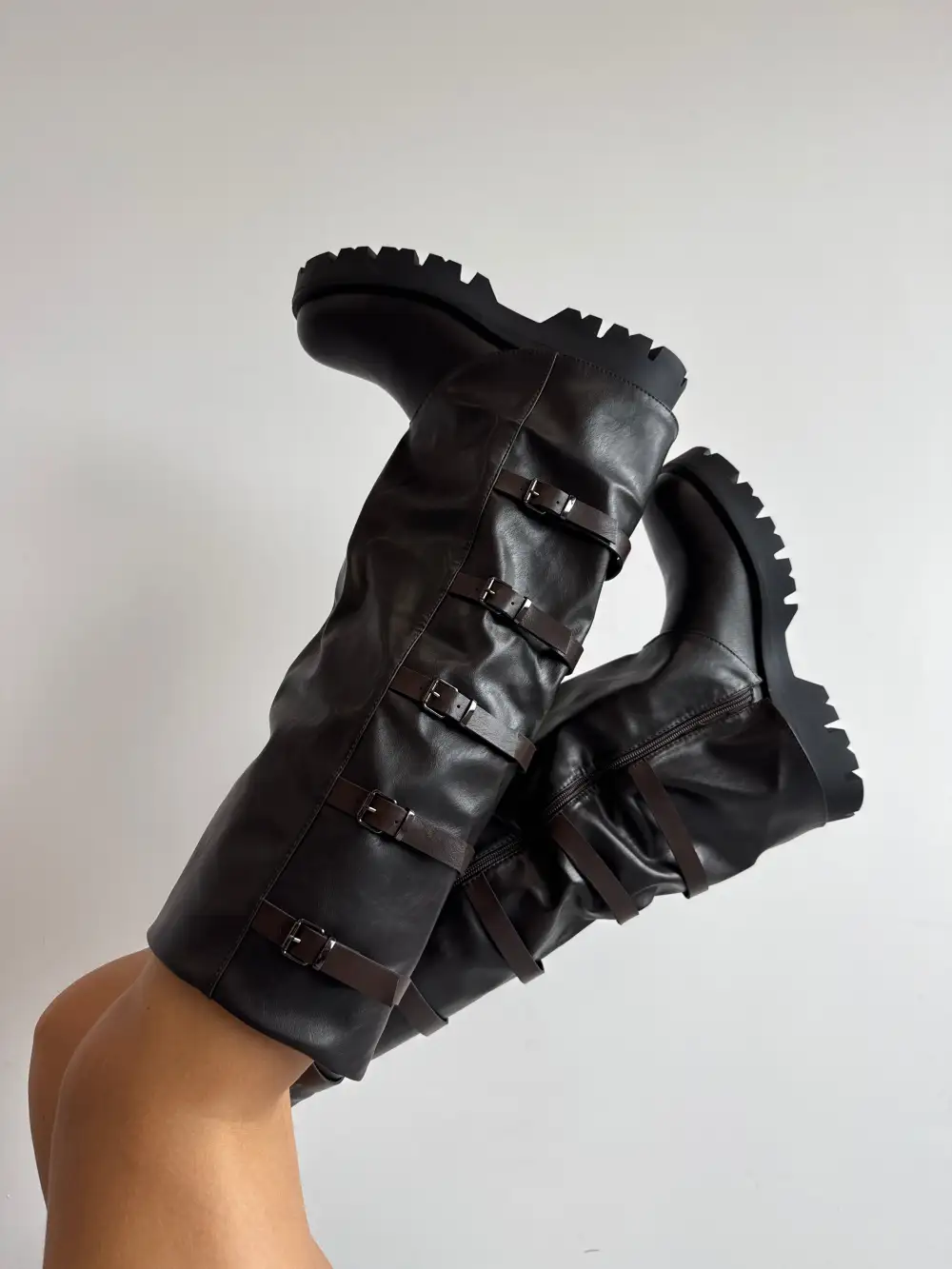 Chunky Buckle Casual Boots