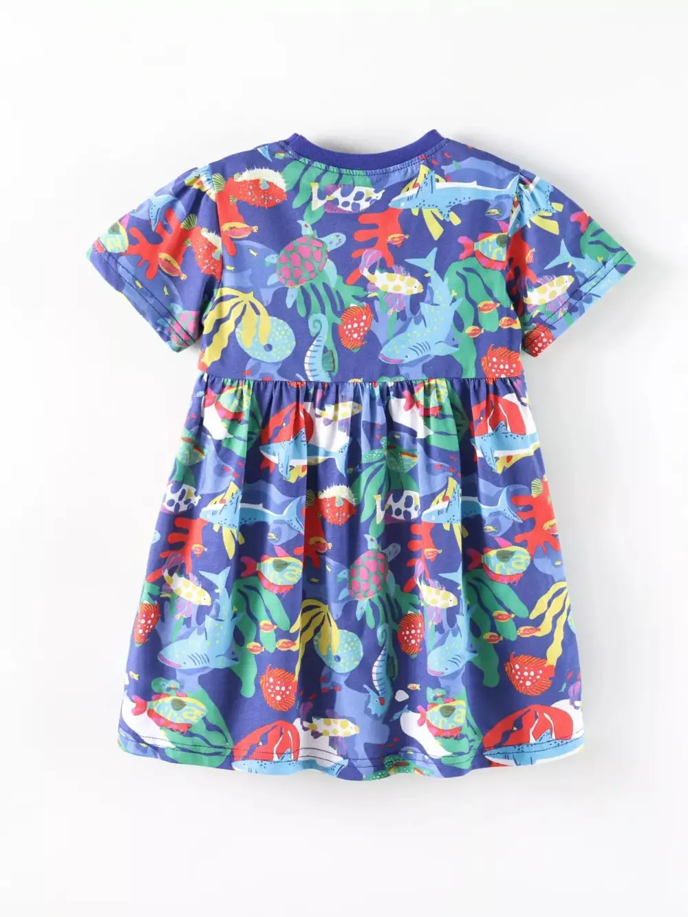 Girls Marine Life Print A-Line Dress