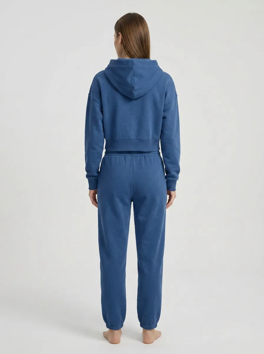 Active Cropped Zip-Up Women's Cropped Zip-Up Hoodie Jogger Active Set
