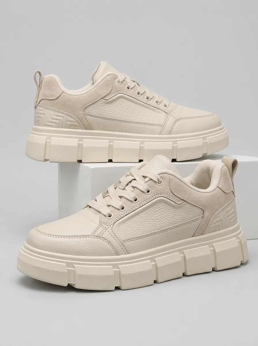 Men's Geometric Pattern Chunky Sole Skate Shoes
